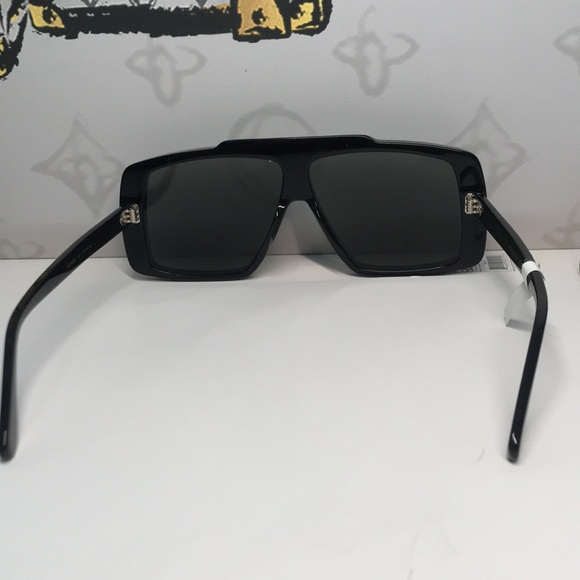 New Authentic Black Rectangular Sunglasses GG1369S 001 - Picture 4 of 11